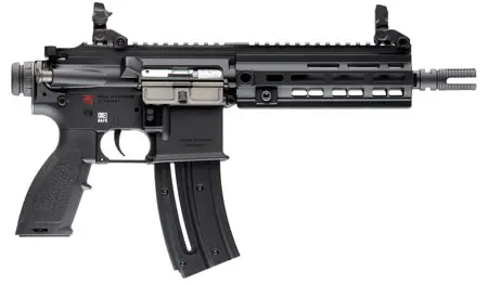 HK 81000404 416 22 LR 10+1 8.50" Black Steel Threaded Barrel, Black Aluminum Receiver w/M-LOK & Picatinny Rail, Black Polymer Grip w/Storage Compartment