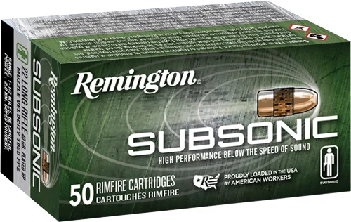 REMINGTON SUBSONIC 22LR 40GR - PLATED LEAD-HP 50RD 100BX/CS