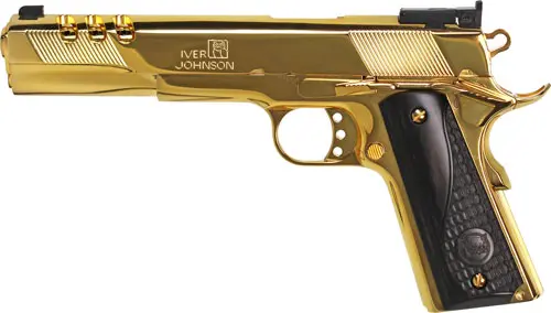 IVER JOHNSON EAGLE XL PORTED - 10MM 6" 24K GOLD BLACK WOOD - Image 2