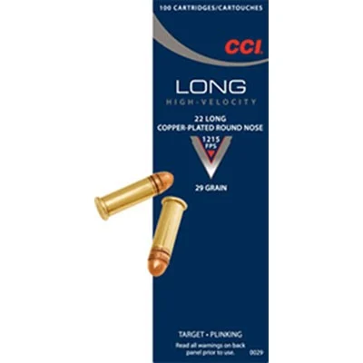 22 LONG 29GR COPPER PLATED ROUND NOSE 100/BOX